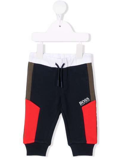 BOSS Kidswear спортивные брюки в стиле колор-блок с кулиской