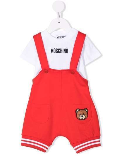 Moschino Kids комплект из комбинезона и футболки с нашивкой Teddy Bear