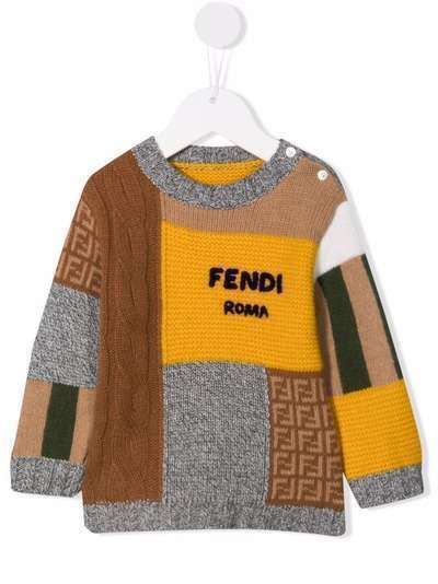 Fendi Kids джемпер с технике пэчворк