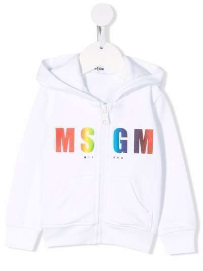 MSGM Kids худи на молнии с логотипом