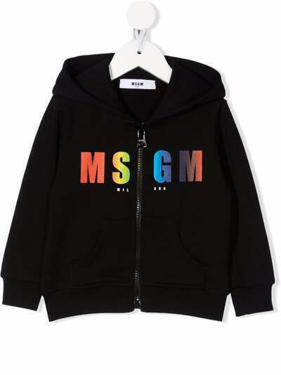 MSGM Kids худи на молнии с логотипом
