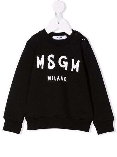 MSGM Kids толстовка с круглым вырезом и логотипом