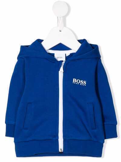 BOSS Kidswear худи на молнии с логотипом