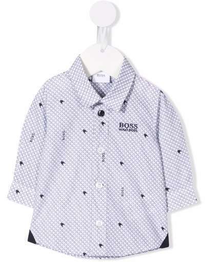 BOSS Kidswear рубашка с вышитым логотипом