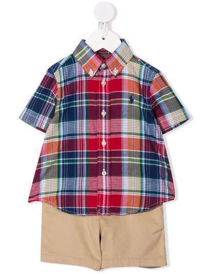 Ralph Lauren Kids комплект из клетчатой рубашки и шортов
