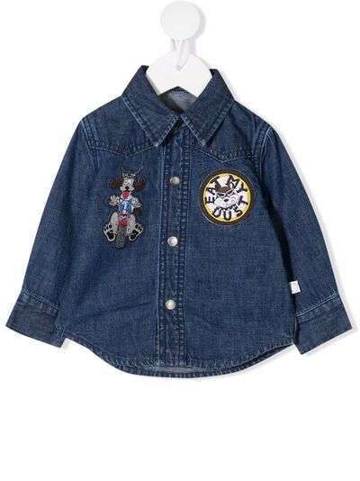 Stella McCartney Kids джинсовая рубашка с нашивкой