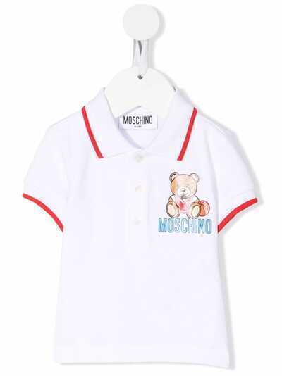 Moschino Kids teddy bear-print short-sleeved polo shirt