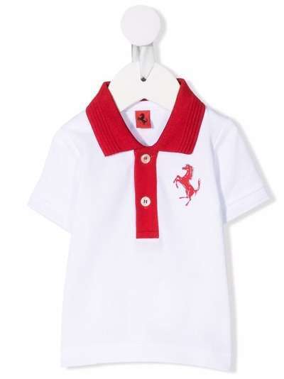 Ferrari Kids рубашка поло с вышитым логотипом