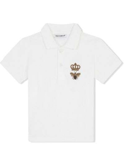 Dolce & Gabbana Kids рубашка поло с вышивкой