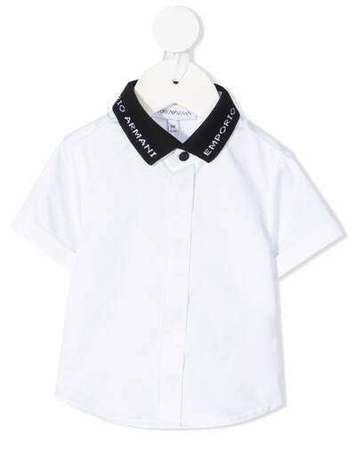 Emporio Armani Kids рубашка с контрастным воротником