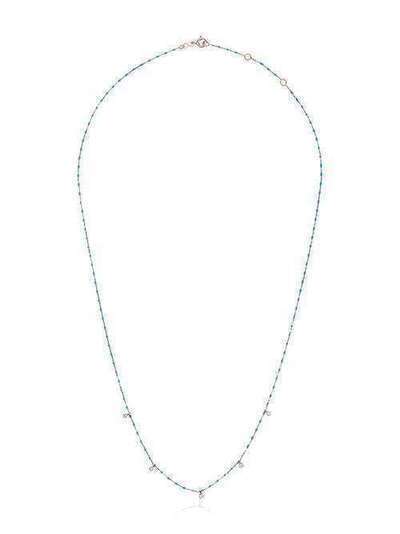 Gigi Clozeau Blue 5 Diamond 18k Rose Gold Necklace B1MI005R33TURKGRN