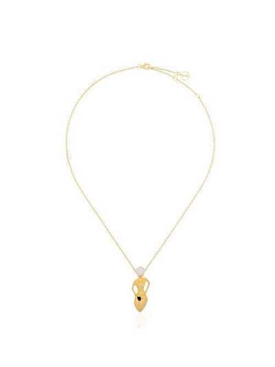 Anissa Kermiche metallic Pauline pearl body pendant 18K gold necklace P1519