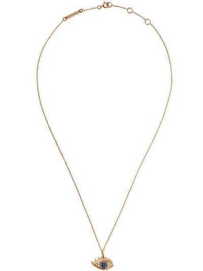 Delfina Delettrez "18kt yellow gold, diamond & sapphire eye necklace" ANA3016A