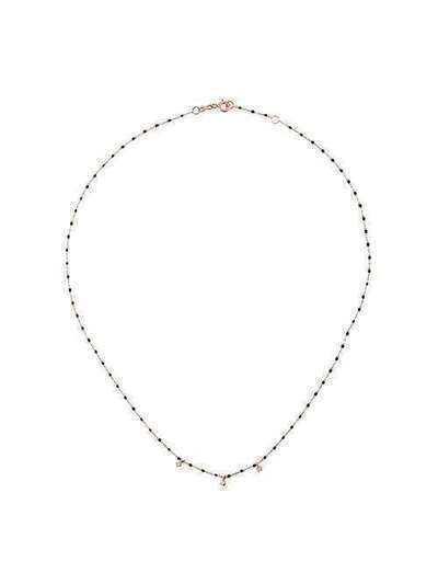 Gigi Clozeau black RG bead diamond and rose gold necklace B1MI003R20