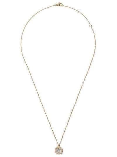 David Yurman 18kt yellow gold Cable Collectibles petit diamond pavé necklace N12214D88ADI18