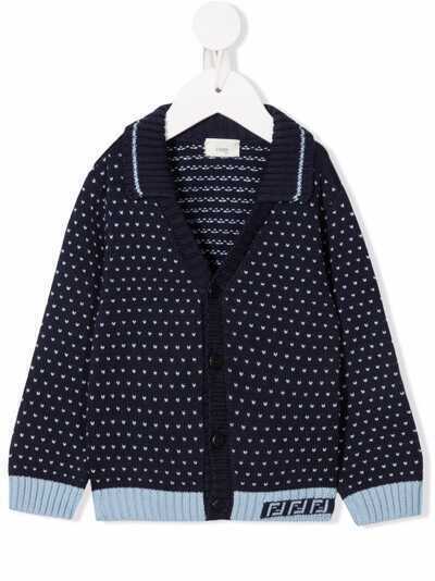 Fendi Kids кардиган вязки интарсия