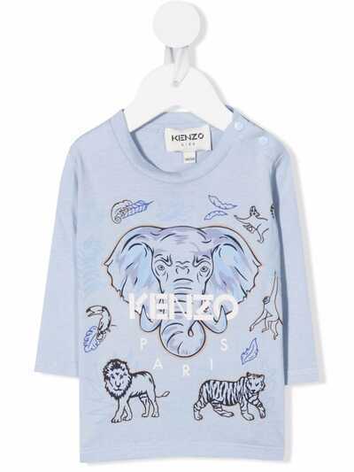 Kenzo Kids футболка с принтом Elephant