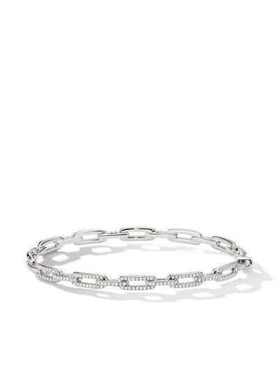 David Yurman 18kt white gold Stax diamond chain link bracelet B13026D8WADI