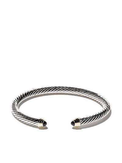 David Yurman Cable Classics sterling silver, onyx & 14kt yellow gold accented cuff bracelet B03934S4BBO