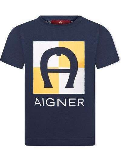 Aigner Kids футболка с логотипом