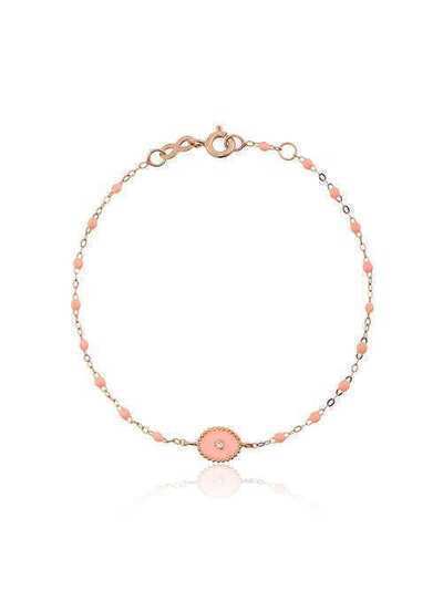 Gigi Clozeau salmon pink RG bead diamond and rose gold bracelet B3EN002R48
