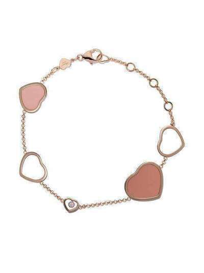 Chopard 18kt rose gold Happy Hearts rosé stone and diamond bracelet 8574825061