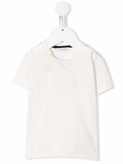 Dolce & Gabbana Kids футболка с вышитым логотипом