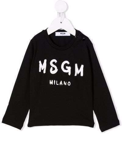 MSGM Kids футболка с длинными рукавами и логотипом