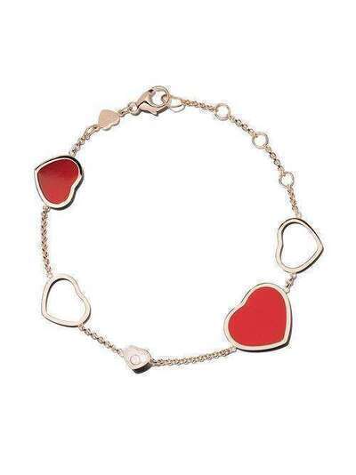 Chopard 18k rose gold Happy Hearts diamond bracelet 8574825081