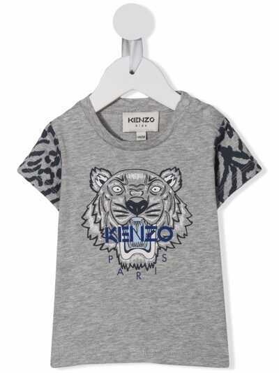 Kenzo Kids футболка с вышитым логотипом