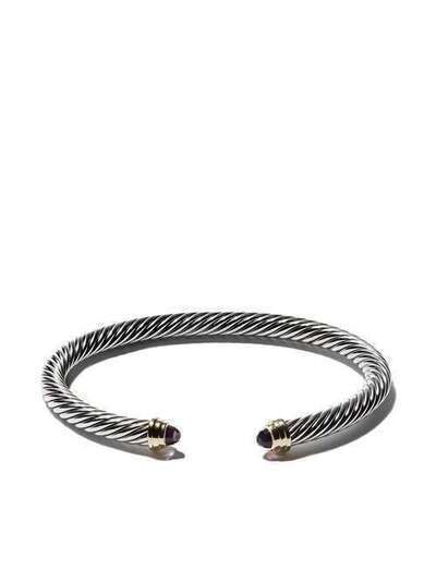 David Yurman Cable Classics sterling silver amethyst & 14kt yellow gold accented cuff bracelet B03934S4AAM