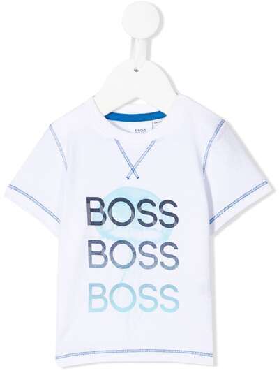 BOSS Kidswear футболка с контрастной строчкой и логотипом