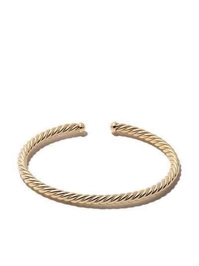 David Yurman 18kt yellow gold Cable Spira cuff bracelet B1220488