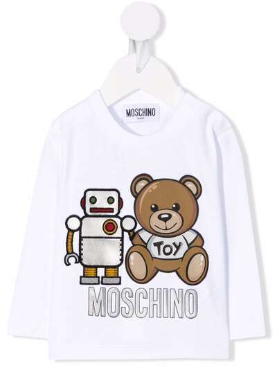 Moschino Kids топ Teddy Robot с длинными рукавами