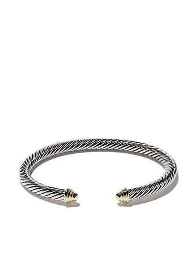David Yurman Cable Classics sterling silver & 14kt yellow gold accented cuff bracelet B03950S4