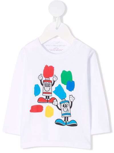 Stella McCartney Kids футболка с длинными рукавами и принтом Painting Friends