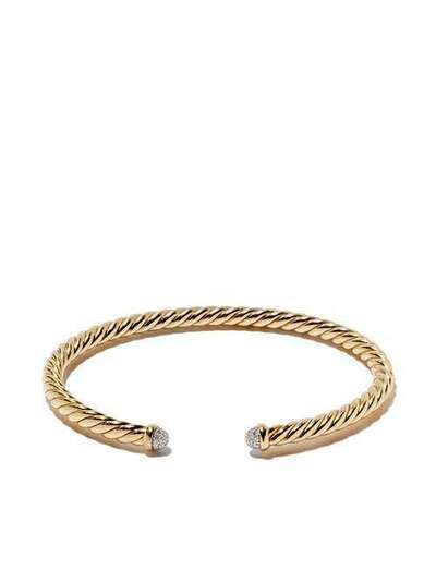 David Yurman 18kt yellow gold Cable Spira diamond cuff bracelet B12204D88ADI