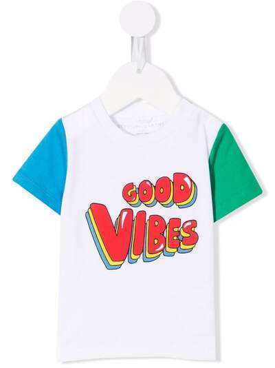 Stella McCartney Kids футболка из экологичного хлопка с принтом Good Vibes