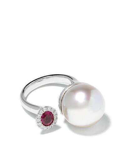 Yoko London золотое кольцо Belgravia с жемчугом и бриллиантами с рубином QYR1755710JKY