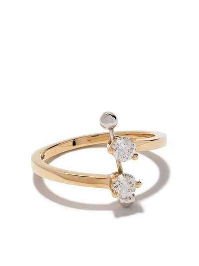Delfina Delettrez кольцо Two In One из желтого и белого золота с бриллиантами TIO1001A
