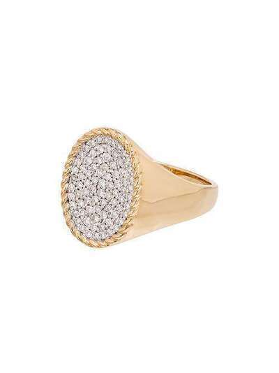 Yvonne Léon золотое кольцо-печатка с бриллиантами CHEVALIEREOVALEDIAOJ