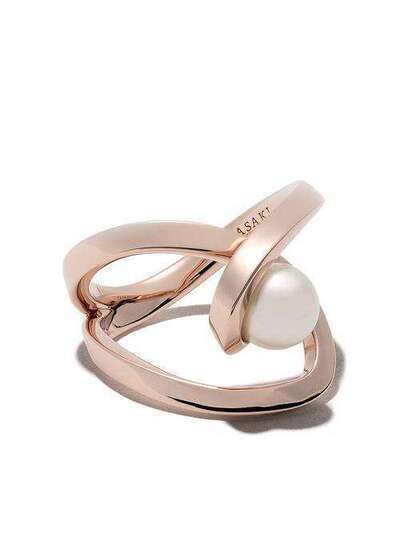 Tasaki кольцо Aurora из розового золота с жемчугом Акойя R4745S