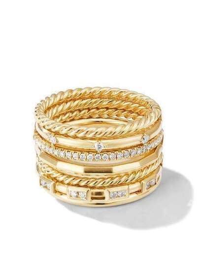 David Yurman золотое кольцо Cable Stax с бриллиантами R14697D88ADI