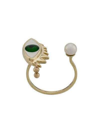 Delfina Delettrez золотое кольцо Eye Piercing с жемчугом и эмалью ANA1016BP