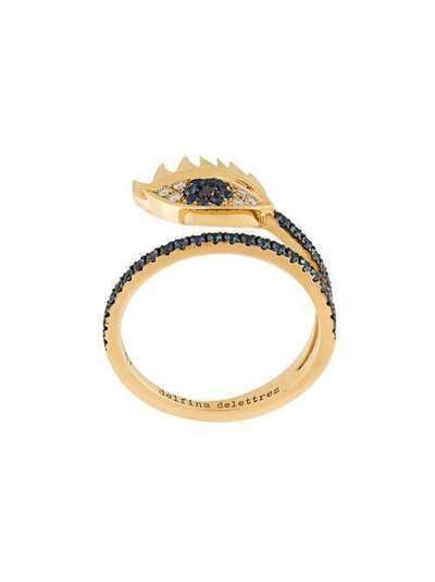 Delfina Delettrez декорированное кольцо в форме глаза с сапфирами HND1008G