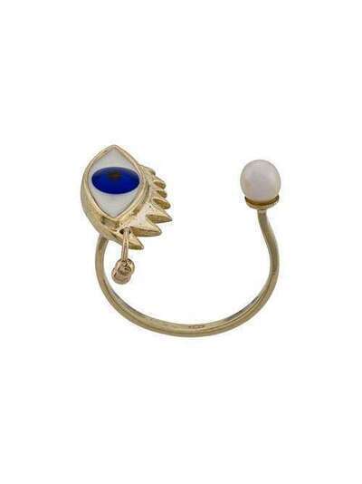 Delfina Delettrez золотое кольцо Eye Piercing с жемчугом и эмалью ANA1016AP