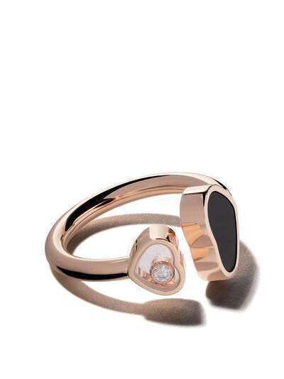Chopard кольцо 'Happy Hearts' с ониксом и бриллиантом 8294825208
