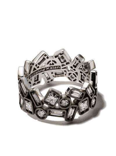 Suzanne Kalan кольцо DSM из белого золота с черным родием и бриллиантами