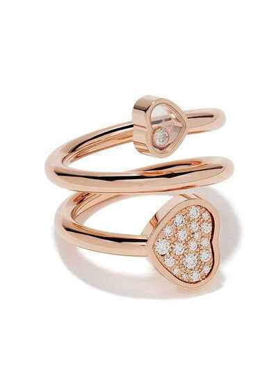 Chopard кольцо Happy Hearts из розового золота с бриллиантами