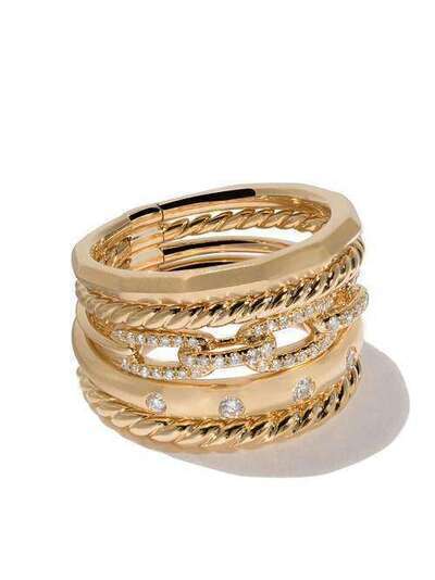 David Yurman 18kt yellow gold Stax diamond wide ring R12935D88ADI